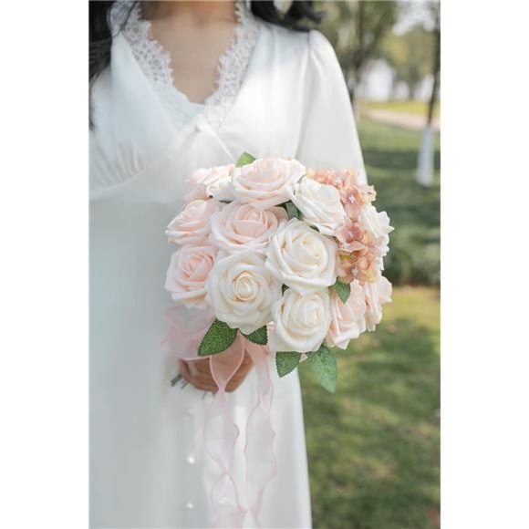 Artificial Flowers Combo Box Set Gradient Color Flower Leaf w/ Stems DIY Wedding - Picture 6 of 6